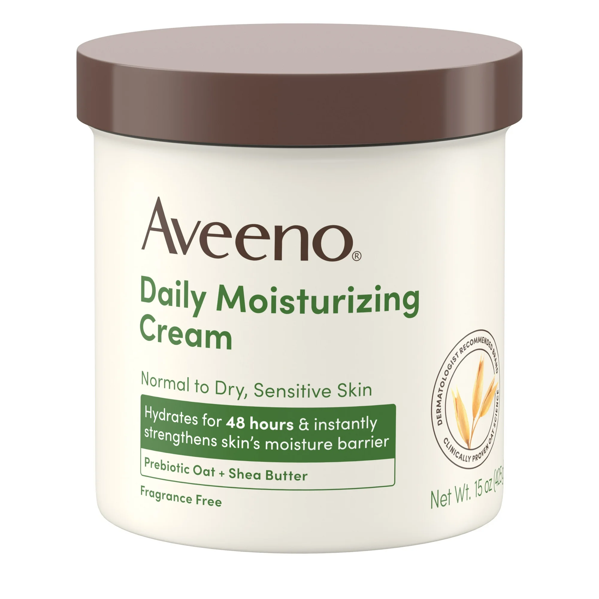 Aveeno Daily Moisturizing Body Cream Lotion for Normal, Dry, Sensitive Skin, 15 oz